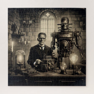 Quebra-cabeça Steampunk Dr. Frankenstein Eletro-Mecânico