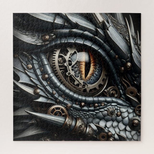 Quebra-cabeça Steampunk Dragon Olho Fechado Ai Art (Vertical)
