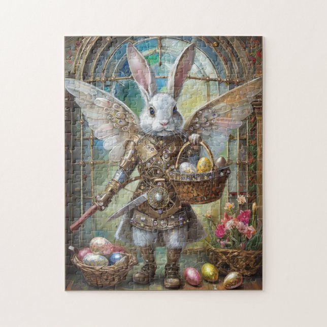 Quebra-cabeça Steampunk Easter Bunny Warrior Angel (Vertical)