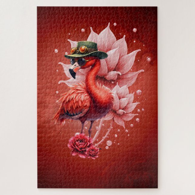 Quebra-cabeça Steampunk Flamingo - Trabalho de arte Digital Fant (Vertical)