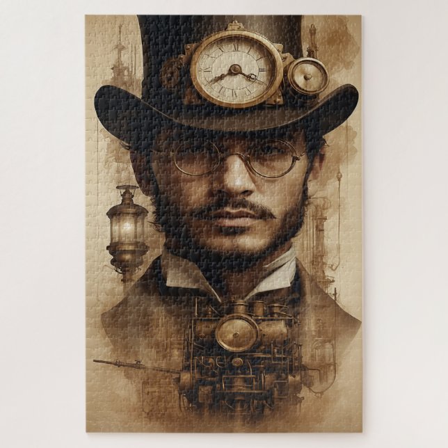 Quebra-cabeça Steampunk Gentleman em Sepia (Vertical)