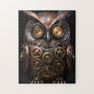 Quebra-cabeça Steampunk Mechanical Owl Portrait Jigsaw Puzzle