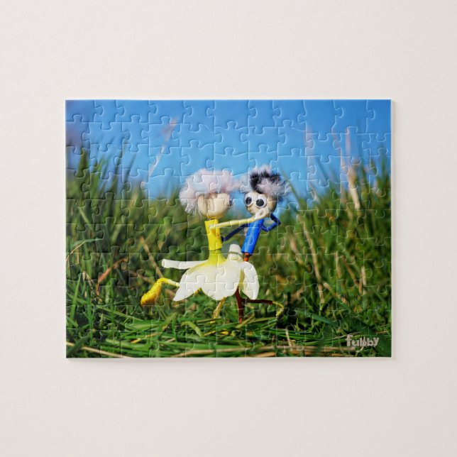 Quebra-cabeça Stijldansende Fubby's in Narcissen jurk. (Horizontal)