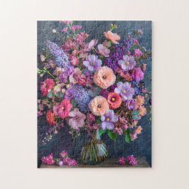 Quebra-cabeça Still Life with Delphiniums and Ranunculus