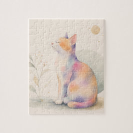 Quebra-cabeça Stille Katze im Mondlicht