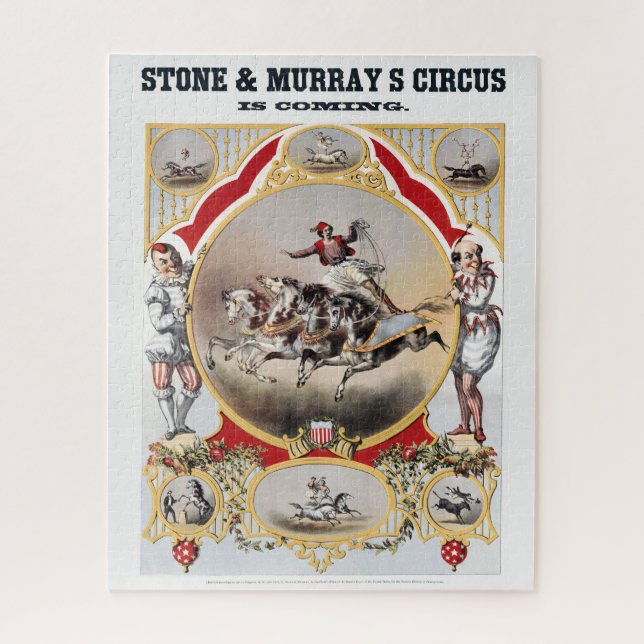 Quebra-cabeça Stone & Murray's Circus, cerca de 1870. (Vertical)
