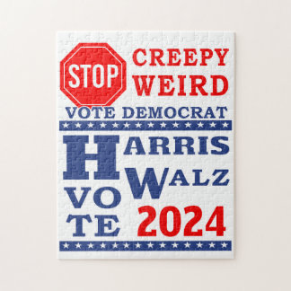 Quebra-cabeça Stop Creepy Weird Vote Harris Walz 2024