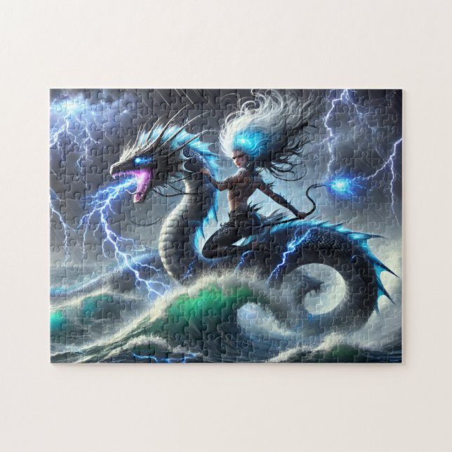 Quebra-cabeça Storm Siren Lightning Sea Dragon Mermaid (Horizontal)