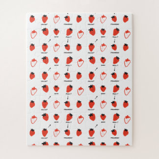 Quebra-cabeça Strawberry Pattern Jigsaw Puzzle – Cute Kids Puzzl