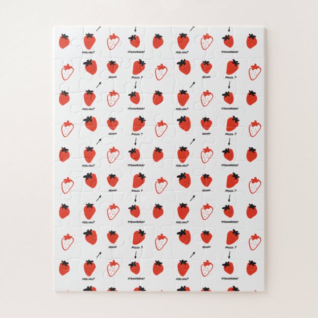 Quebra-cabeça Strawberry Pattern Jigsaw Puzzle – Cute Kids Puzzl (Vertical)