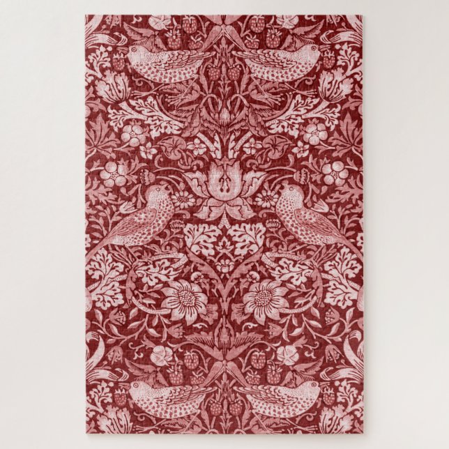 Quebra-cabeça Strawberry Thief Maroon, William Morris (Vertical)