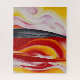 Quebra-cabeça Streak vermelho, amarelo e preto | Georgia O'Keeff