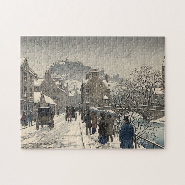 Quebra-cabeça Street of Edinburgh in Winter  (Horizontal)