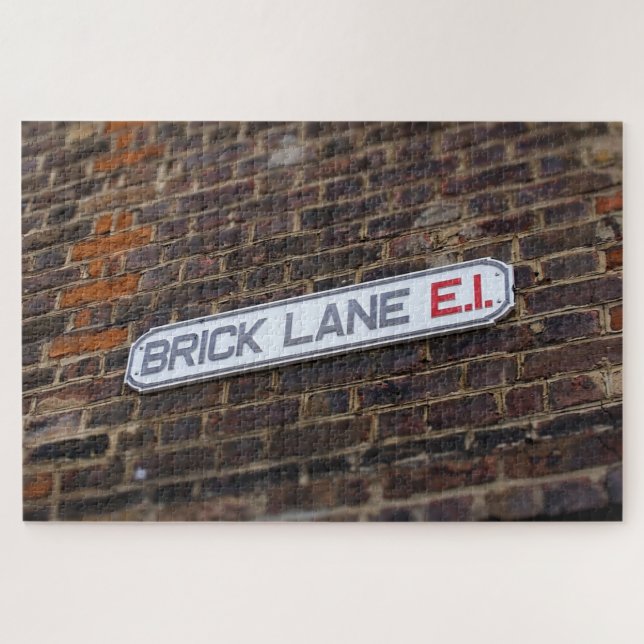 Quebra-cabeça Street Sign of London Brick Lane - 20x30 -1014 pc (Horizontal)