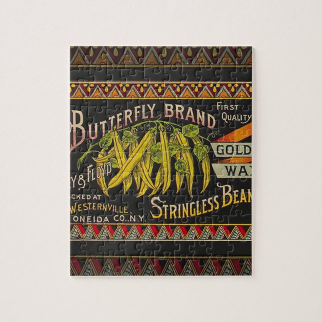 Quebra-cabeça String Bean Label Vegetal País (Vertical)