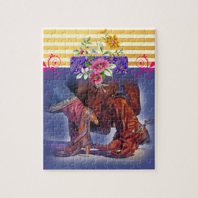 Quebra-cabeça Stripe Line Dancing Cowboy (Vertical)