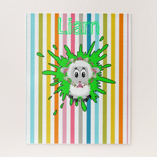 Quebra-cabeça Stripe Sheep Floral (Vertical)