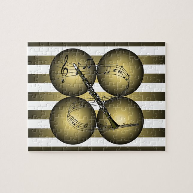 Quebra-cabeça ~Stripes musicais dos globos do ~ da escala (Horizontal)