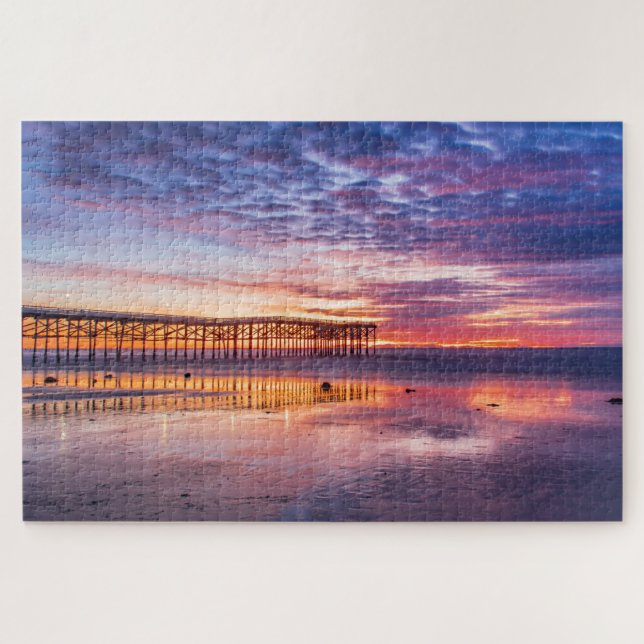 Quebra-cabeça Stuning Pacific Beach California Pier Sunset (Horizontal)