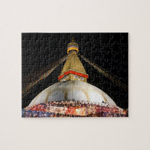 Quebra-cabeça Stupa Boudhanath, Kathmandu à noite - Nepal