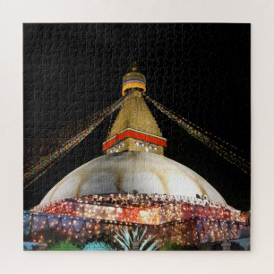 Quebra-cabeça Stupa Boudhanath, Kathmandu à noite - Nepal