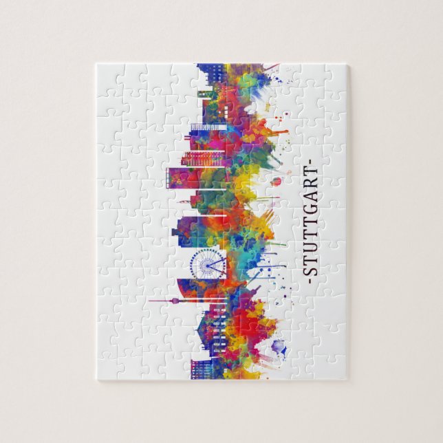 Quebra-cabeça Stuttgart Alemanha Skyline (Vertical)