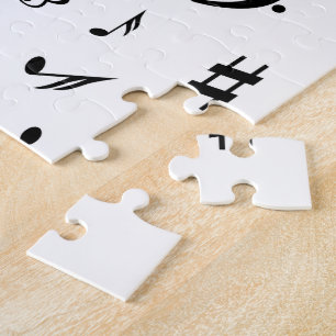 Quebra-cabeça Stylish Treble Clef Wave Black and White