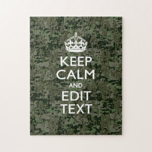 Quebra-cabeça Sua Camuflagem Digital de Texto Woodland Fique Cal