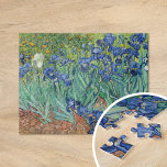 Quebra-cabeça Subidas | Vincent Van Gogh<br><div class="desc">Irrises (1889) do artista poste-impressionista holandês Vincent Van Gogh. A pintura paisagística original é um óleo na canvas mostrando um jardim de flores floridas da íris.
Use as ferramentas de design para adicionar texto personalizado ou personalizar a imagem.</div>