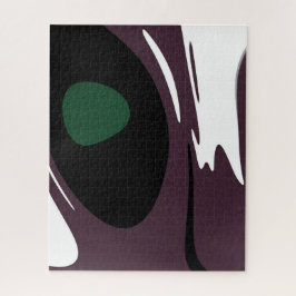 Quebra-cabeça Submersão: Abstrato preto, branco, roxo e verde