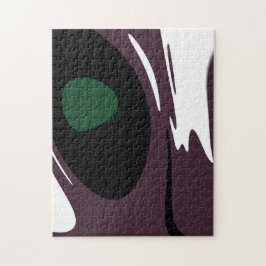 Quebra-cabeça Submersão: Abstrato preto, branco, roxo e verde