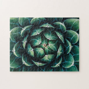 Quebra-cabeça Succulent verde & branco