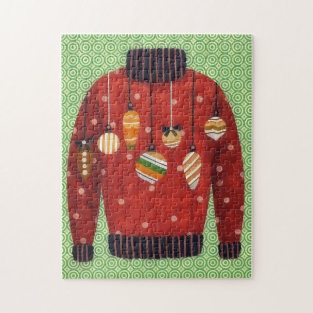Quebra-cabeça Suéter Feio de Férias Fofo Arte de Puzzle (Vertical)
