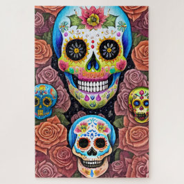 Quebra-cabeça Sugar Skull Art - Celebrar Dia de los Muertos