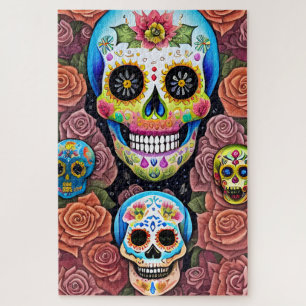 Quebra-cabeça Sugar Skull Art - Celebrar Dia de los Muertos