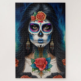 Quebra-cabeça Sugar Skull Art - Embrace Dia de los Muertos