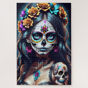 Quebra-cabeça Sugar Skull Art - Fiesta das cores