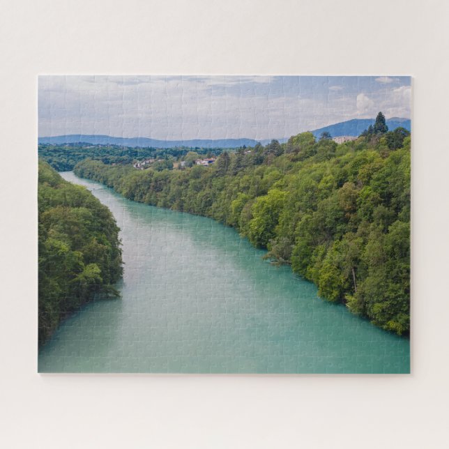 Quebra-cabeça Suiça de Genebra do Rio Rhone Jigsera Quebra-cabeç (Horizontal)