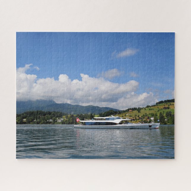 Quebra-cabeça Suiça do Lago de Vela Lucerna - 16x20 - 520 pcs (Horizontal)