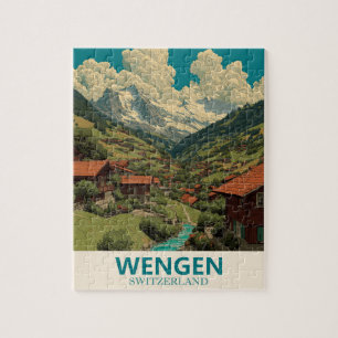 Quebra-cabeça Suiça Wengen Viagens vintage