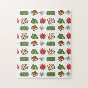 Quebra-cabeça Summer Camp Compass Trail Mix Tent Sleeping Bag