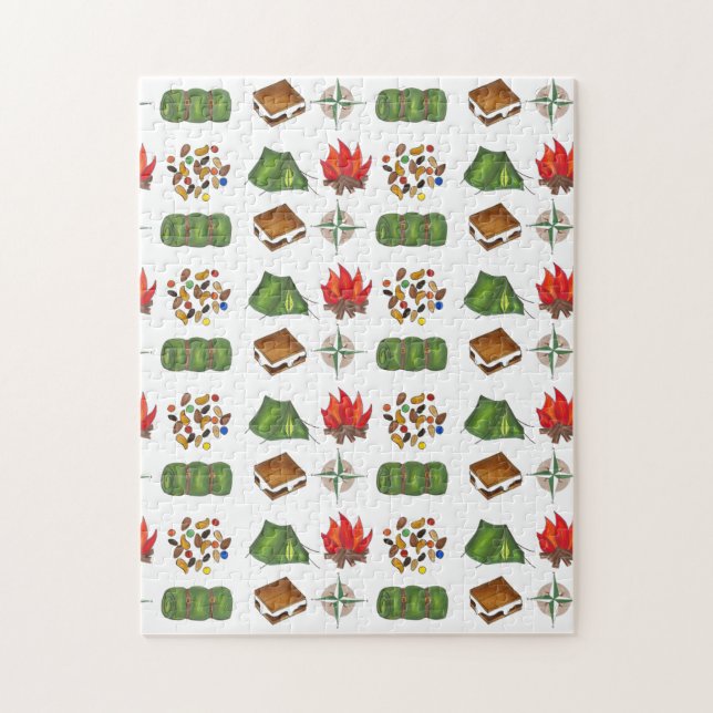 Quebra-cabeça Summer Camp Compass Trail Mix Tent Sleeping Bag (Vertical)