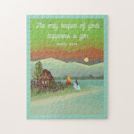 Quebra-cabeça SUMMER ENERGY with huts sun blue sky and a lake