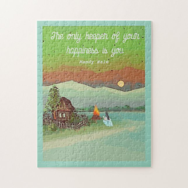 Quebra-cabeça SUMMER ENERGY with huts sun blue sky and a lake (Vertical)