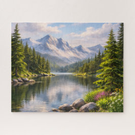 Quebra-cabeça Summer Mountain Lake Reflection Puzzle