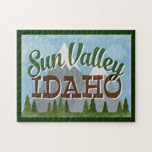 Quebra-cabeça Sun Valley Idaho Divertimento Retro Montanhas Snow