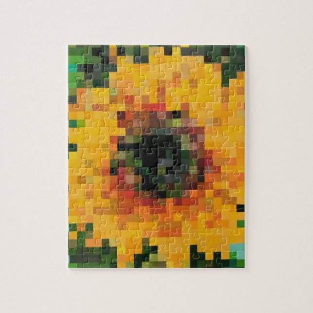 Quebra-cabeça Sunflower Bright Floral Pixel Art (Vertical)