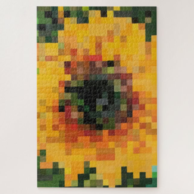 Quebra-cabeça Sunflower Bright Floral Pixel Art (Vertical)