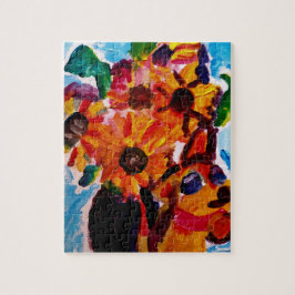 Quebra-cabeça Sunflowers and chihuahua 