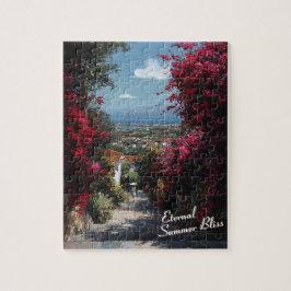 Quebra-cabeça Sunlit Bougainvillea Path Art